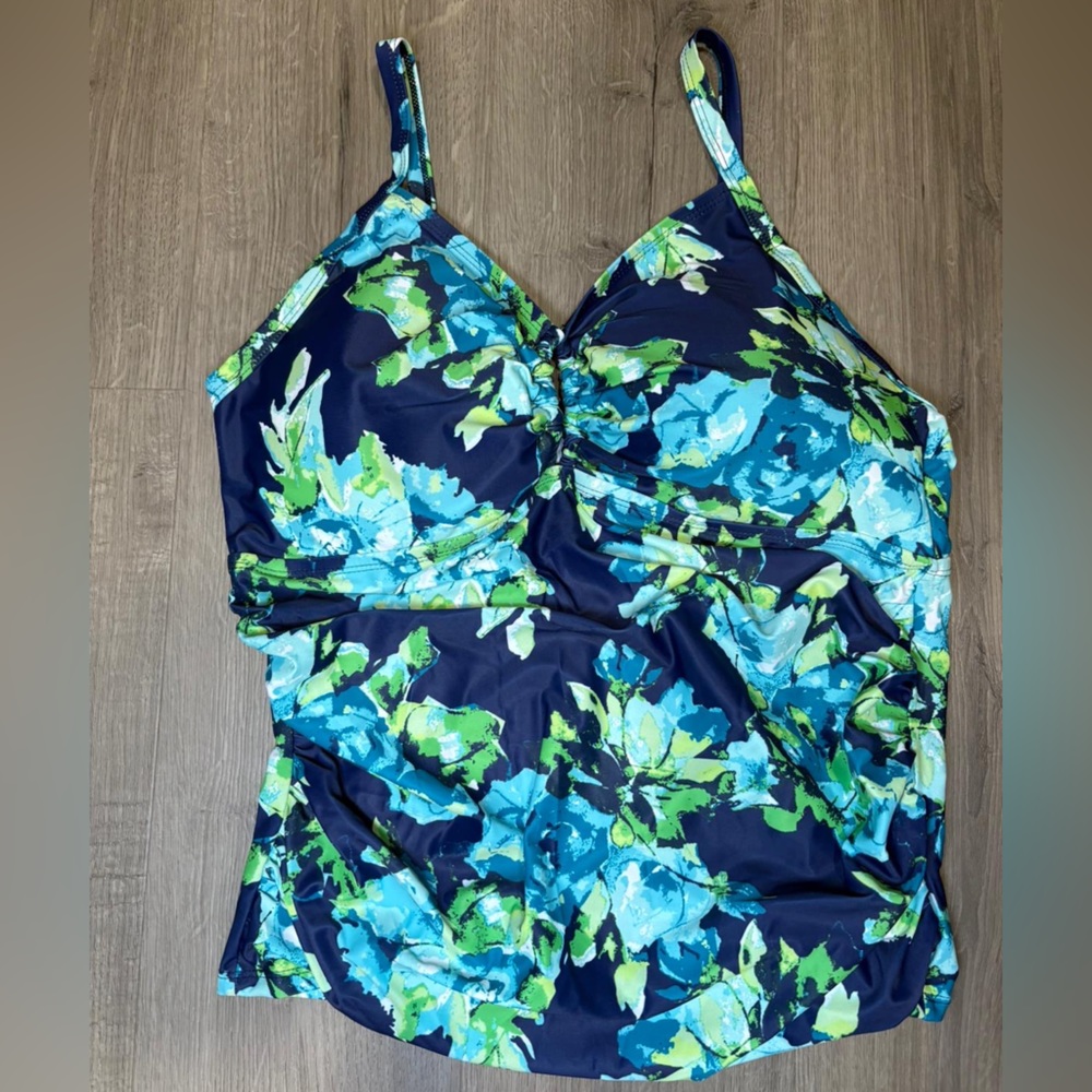 Floral Blue and Green Kids One Piece